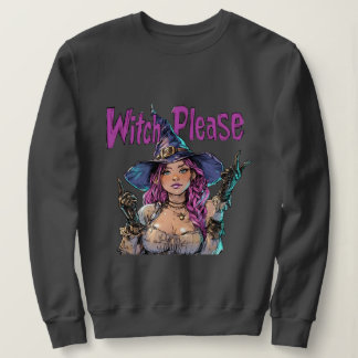 Sweatshirt Chemise graphique de Halloween « Witch Please » –