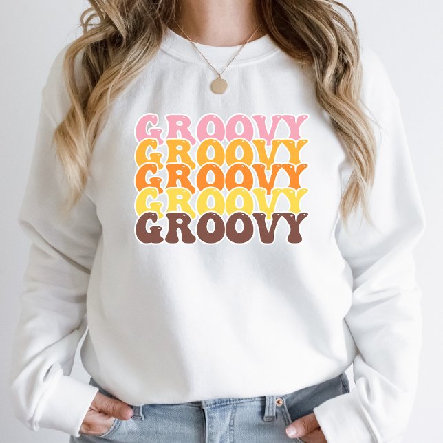 Sweatshirt Chemise Groovy Rétro (Créateur téléchargé)