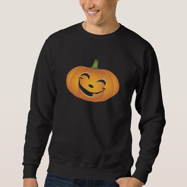 Sweatshirt Chemise Jack-o'-lantern Citrouille Halloween (Devant)