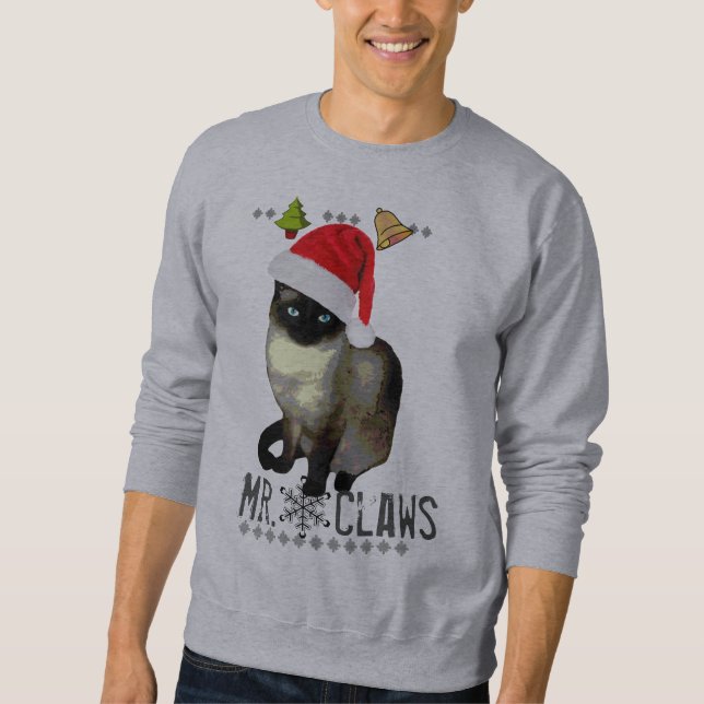 Sweatshirt Chemise laide de Noël de chat siamois de "M. (Devant)