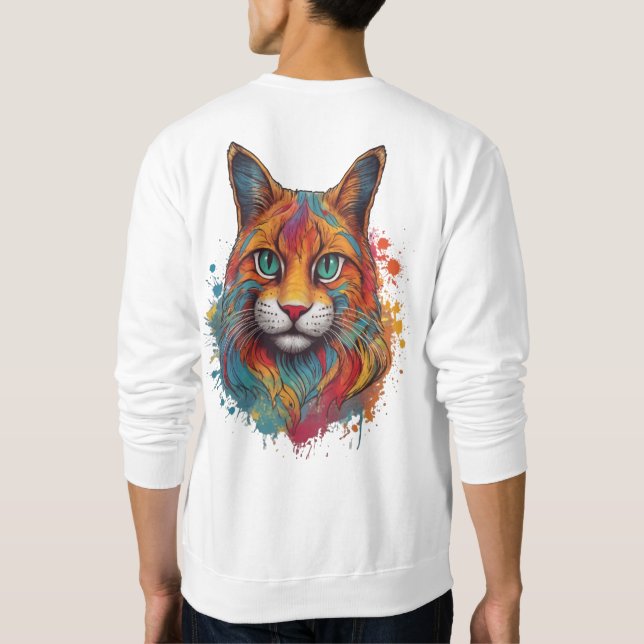 Sweatshirt Chemise motif chatte colorée. (Dos)
