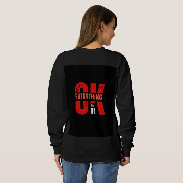 Sweatshirt Chemise noire à manches longues avec un design inc (Dos entier)