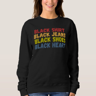 Sweatshirt Chemise noire Jeans Noir Chaussures Noir Coeur Noi