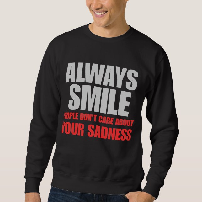 Sweatshirt Chemise noire pour hommes avec déclaration de réal (Devant)