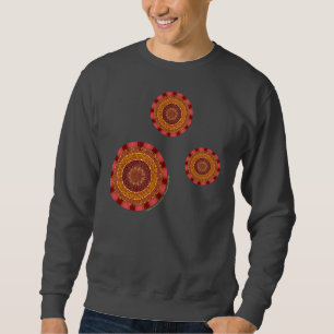 Sweatshirt Chemise noire pour hommes Mandala Fire