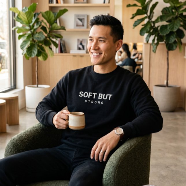 Sweatshirt Chemise noire | Typographie blanche esthétique  (Créateur téléchargé)