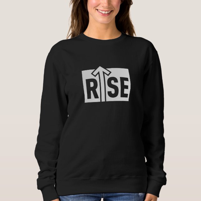 Sweatshirt Chemise noire typographique « Rise » élégante (Devant)