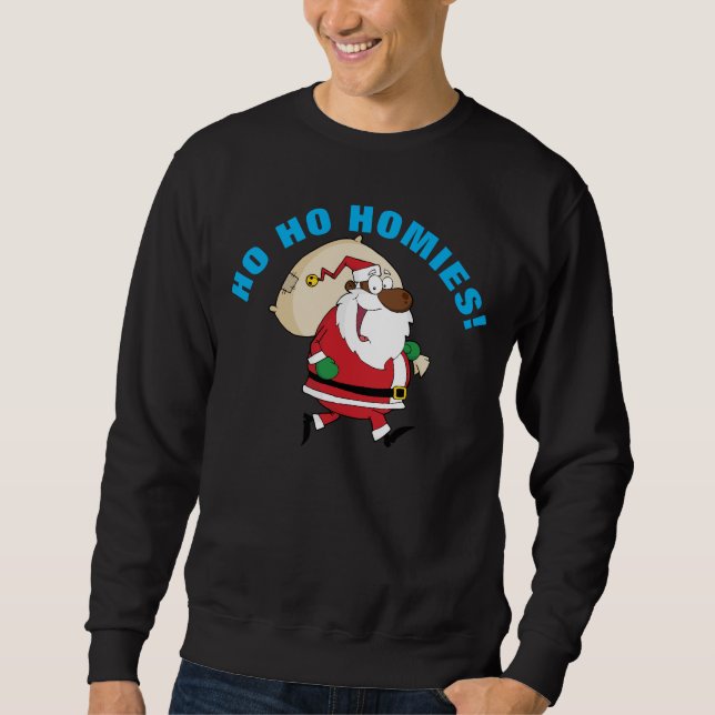 Sweatshirt Chemise Père Noël en noir (Devant)