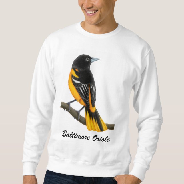 Sweatshirt Chemise personnalisable d'oiseau de Baltimore (Devant)