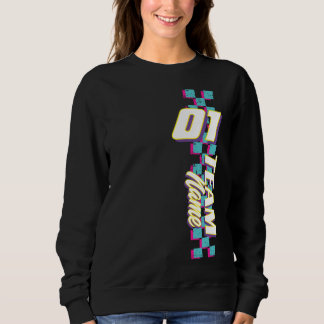 Sweatshirt Chemise personnalisée équipe de course numéro Rétr