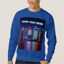 Chemise Rétro Pixel Art Skyline de Ville Néon