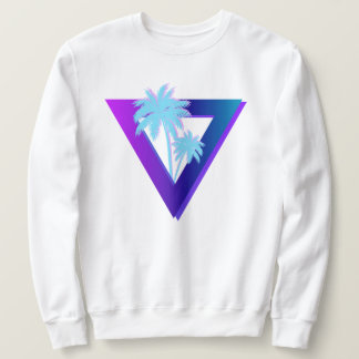 SWEATSHIRT CHEMISE RETROWAVE SYNTHWAVE PALMIERS TRIANGLE
