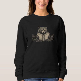 Sweatshirt Chemise vintage à manches longues avec ours lisant