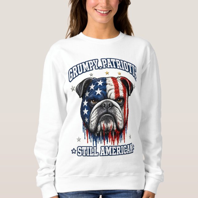 Sweatshirt Chemises à manches longues de chien bouledogue gri (Devant)