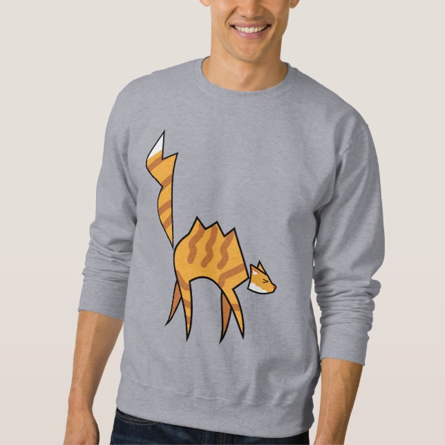 Sweatshirt Chemises à manches longues pour hommes Chat Orange (Devant)