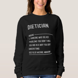 Sweatshirt Chemises de définition de diététiste Titre de post