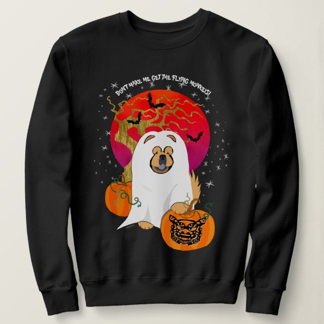 Sweatshirt Chemises noires BOO-DOG éffrayantes - texte de la  (Design devant)
