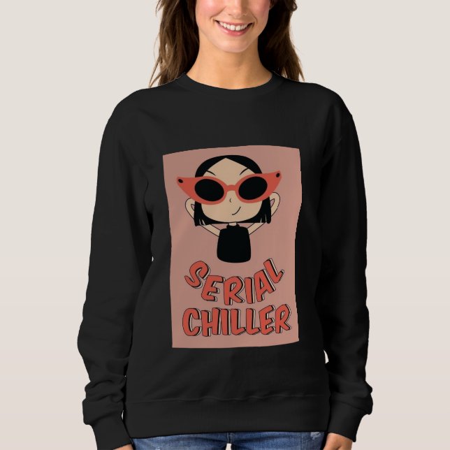 Sweatshirt Chemisier drôle Serial Chiller | Fille mignonne Or (Devant)