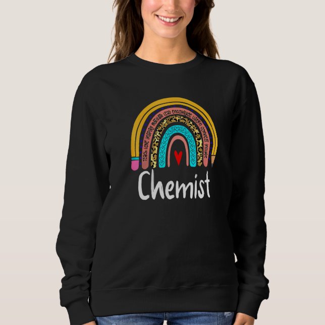 Sweatshirt Chemiste Leopard Arc-En-Ciel Retour À L'École Ense (Devant)