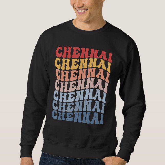 Sweatshirt Chennai City Groovy Retro (Devant)