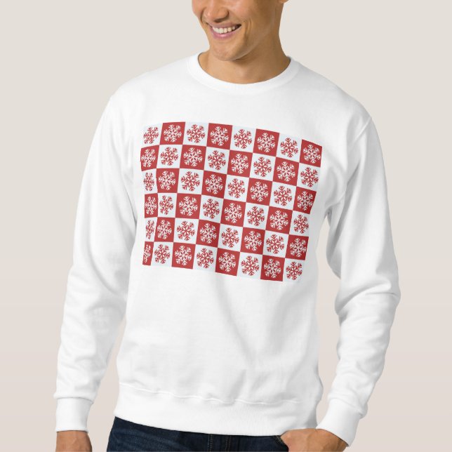 Sweatshirt Chèque rouge/blanc motif flocon de neige Thunder_C (Devant)