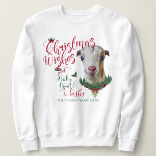 Sweatshirt CHÈQUE voeux de Noël Bébé Chèvre Baisers LaManch
