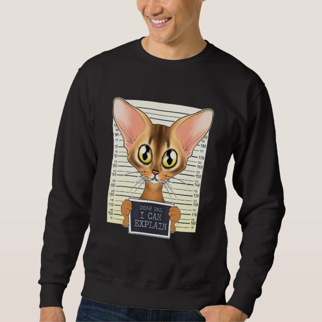 Sweatshirt Cher Papa, Je Peux Expliquer J'Abyssinian Chat Pap (Devant)