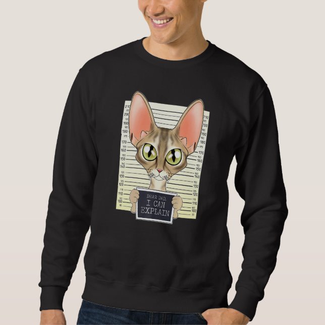 Sweatshirt Cher Papa Je Peux Expliquer Je Devon Rex Chat Papa (Devant)