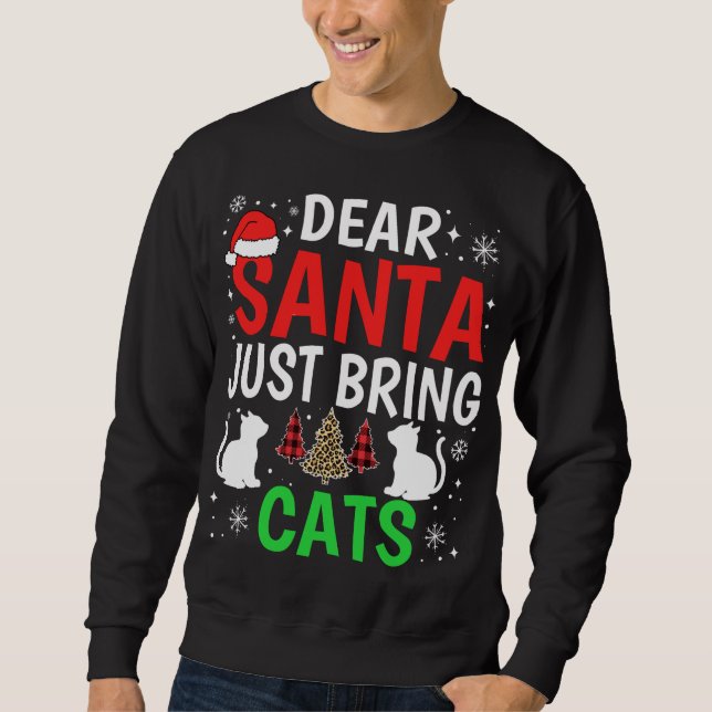 Sweatshirt Cher Père Noël Apporte juste Chats Drôle Noël Chat (Devant)