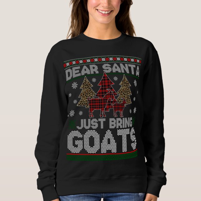 Sweatshirt Cher Père Noël Apporte juste des chèvres Arbre de  (Devant)