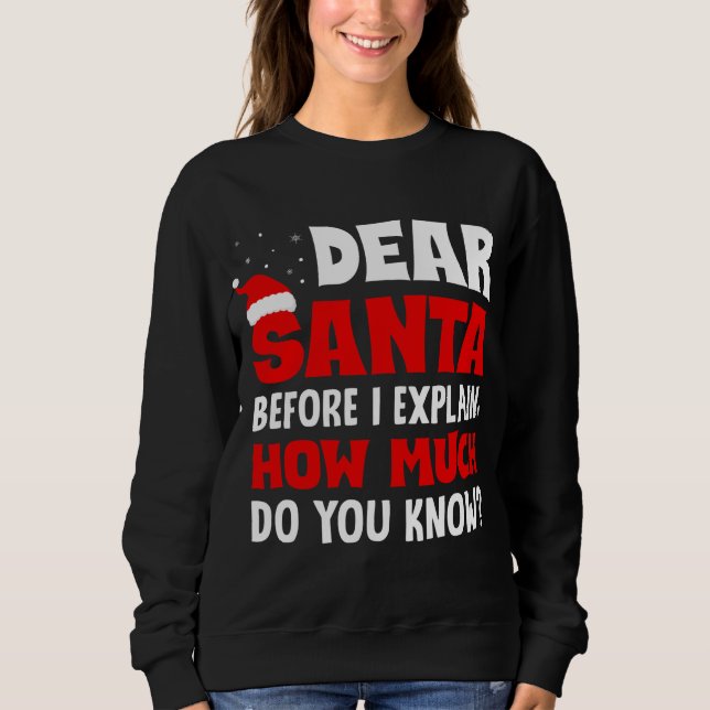 Sweatshirt Cher Père Noël Avant D'Expliquer Combien Connaisse (Devant)