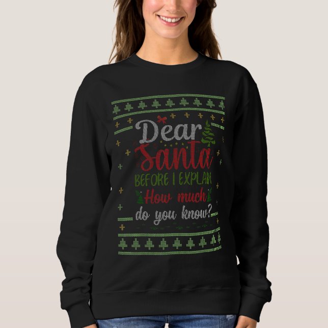 Sweatshirt Cher Père Noël avant que j'explique combien en sav (Devant)