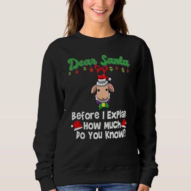 Sweatshirt Cher Père Noël avant que j'explique combien en sav (Devant)