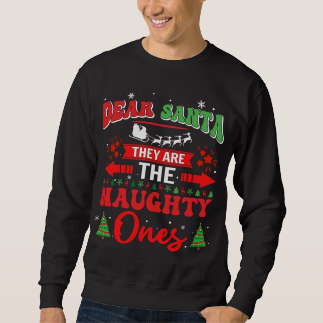 Sweatshirt Cher Père Noël, ce sont les vilains pyjamas (Devant)
