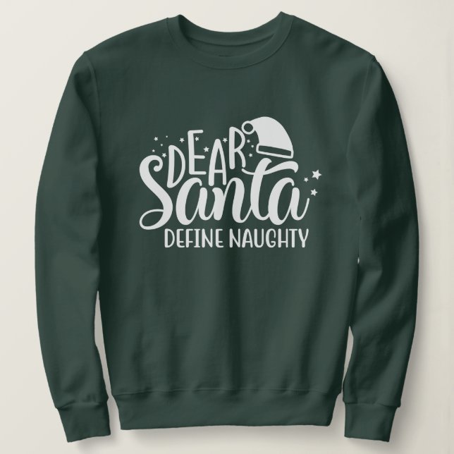 Sweatshirt Cher Père Noël définir vilain (Design devant)