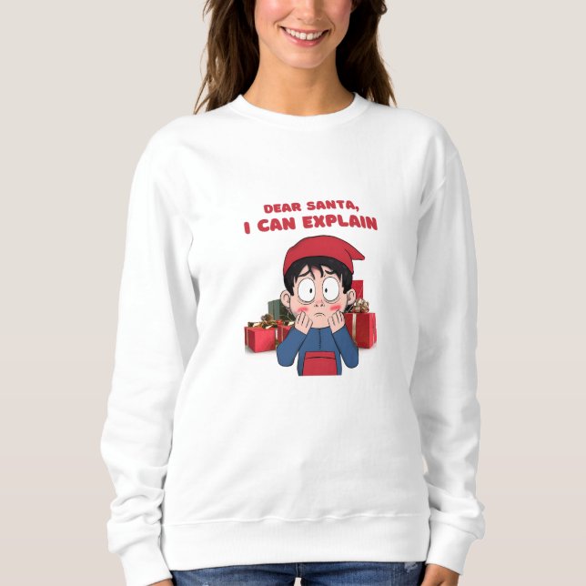 Sweatshirt Cher Père Noël, je peux expliquer le design de Noë (Devant)