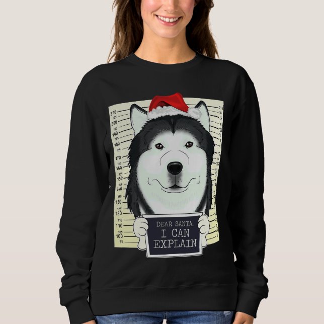 Sweatshirt Cher Père Noël, je peux expliquer Noël Husky Sibér (Devant)