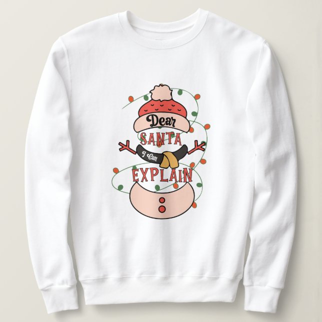 Sweatshirt Cher Père Noël je peux vous expliquer Noël (Design devant)