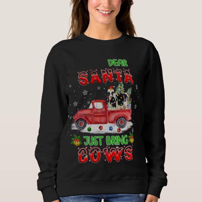 Sweatshirt Cher Père Noël vient d'apporter des vaches Père No (Devant)