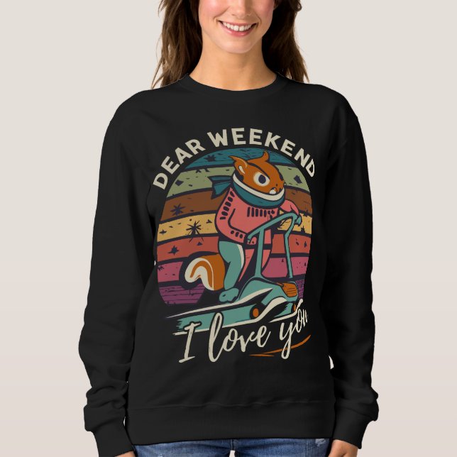 Sweatshirt Cher Week-end, Cher Écorce, Je T'Aime (Devant)