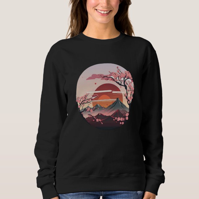 Sweatshirt Cherry Blossom Japanese Aesthetic Flower Vintage (Devant)