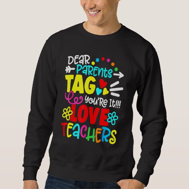 Sweatshirt Chers parents Étiquette Vous êtes ça l'amour Ensei (Devant)