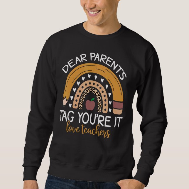 Sweatshirt Chers parents Étiquette Vous êtes ça l'amour Ensei (Devant)