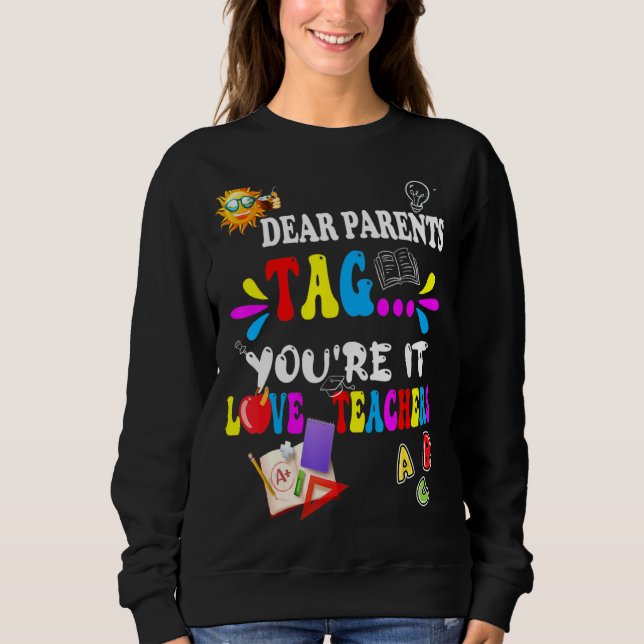 Sweatshirt Chers parents Étiquette Vous êtes ça l'amour Ensei (Devant)