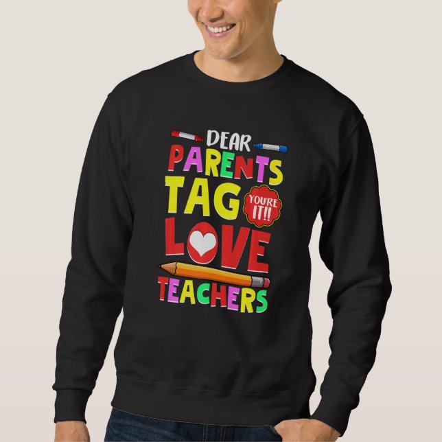 Sweatshirt Chers parents Étiquette Vous êtes ça l'amour Ensei (Devant)