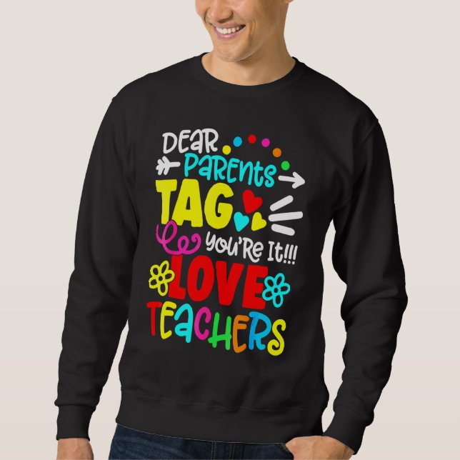 Sweatshirt Chers parents Étiquette Vous êtes ça l'amour Ensei (Devant)