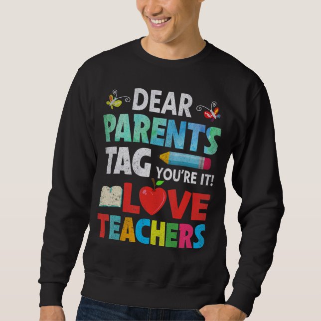 Sweatshirt Chers parents Étiquette Vous êtes ça l'amour Ensei (Devant)