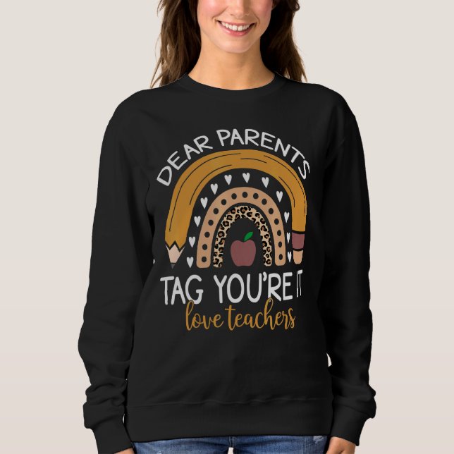 Sweatshirt Chers parents Étiquette Vous êtes ça l'amour Ensei (Devant)