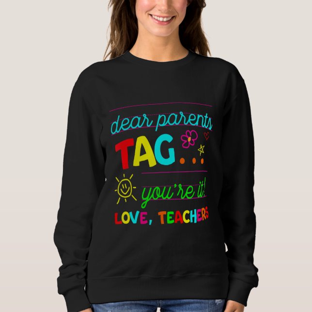 Sweatshirt Chers parents Étiquette Vous êtes ça l'amour Ensei (Devant)