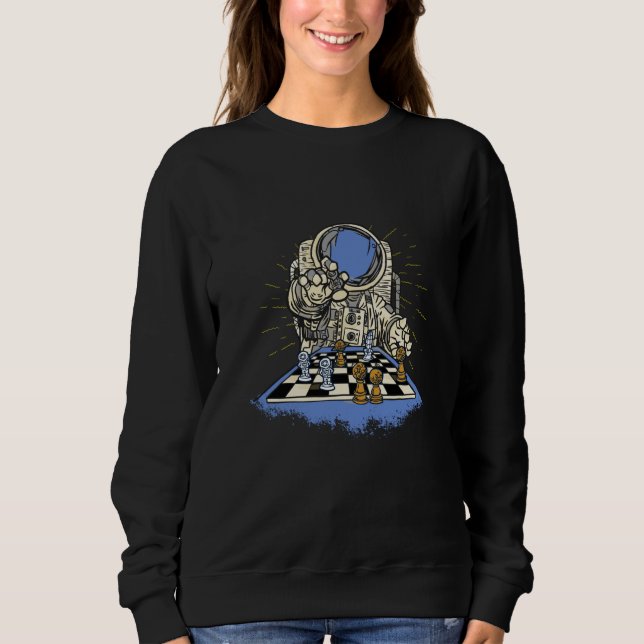 Sweatshirt chess board king game queen space spaceman (Devant)